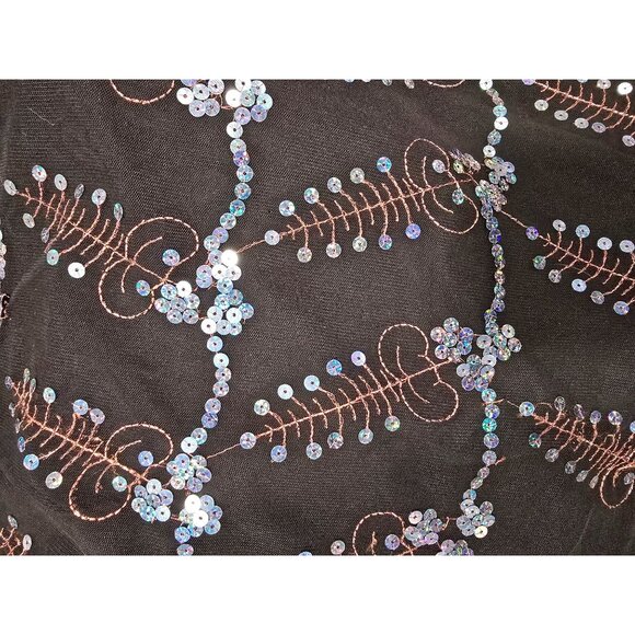 Veste Black Sequin Embroidered Dress, size 8 - Picture 5 of 7